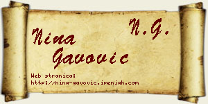 Nina Gavović vizit kartica